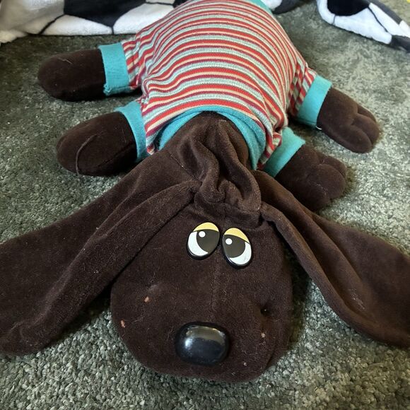 Vintage 1985 Tonka Pound Puppies Large Chocolate Dark Brown Dog Plush Large 18" - Picture 1 of 5